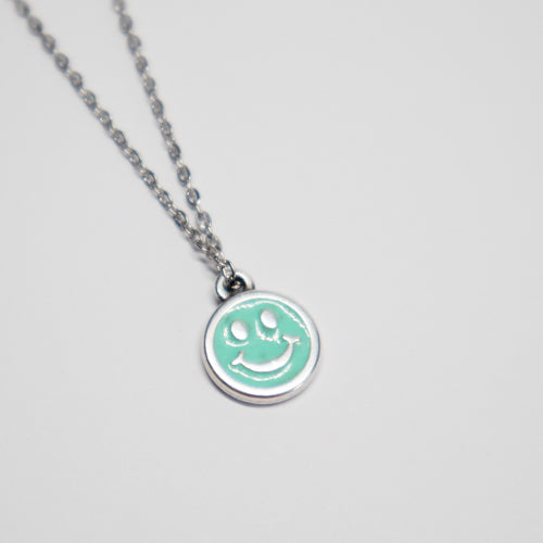 Zilveren ketting met gekleurde smiley