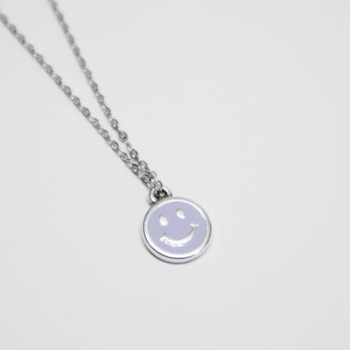 Zilveren ketting met gekleurde smiley